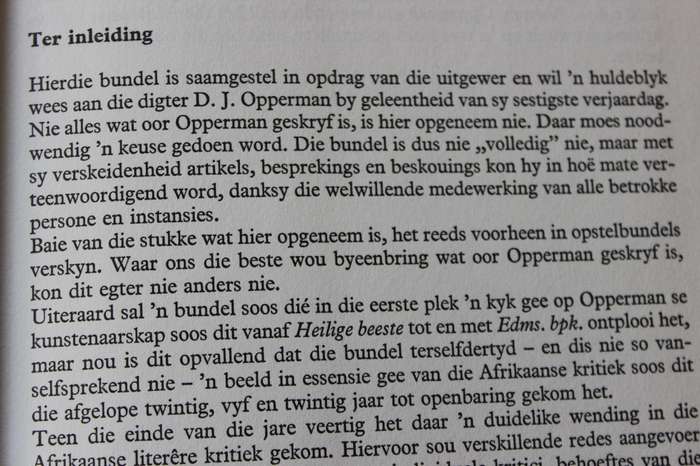 D.J. OPPERMAN - DOLOSGOOIER VAN DIE WOORD  Saamgestel deur A. P. Grove