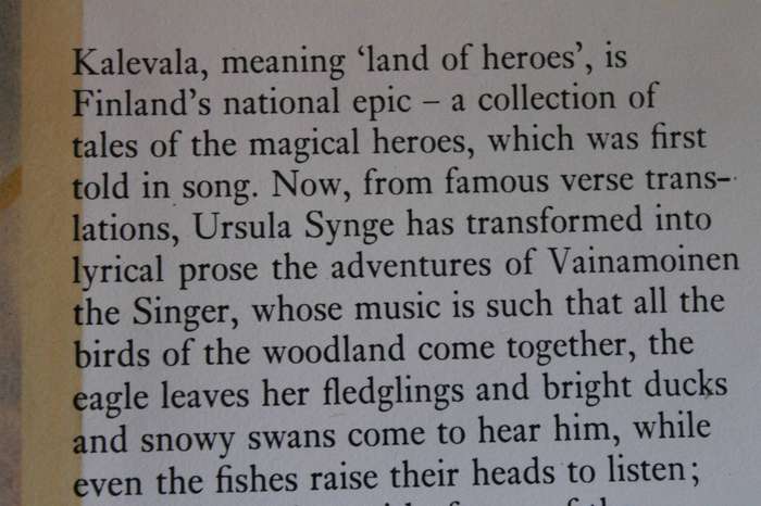 KALEVALA HEROIC TALES FROM FINLAND  by Ursula Synge