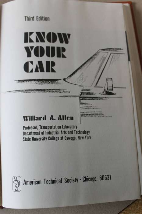 KNOW YOUR CAR  by Willard A. Allen  Tjird Edition