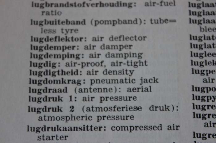 SUID-AFRIKAANSE SPOORWEE MOTORTERME / SOUTH AFRICAN RAILWAYS MOTOR TERMS