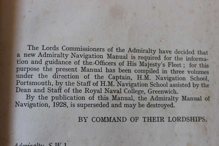 ADMIRALTY NAVIGATION MANUAL  Volume 1  1938