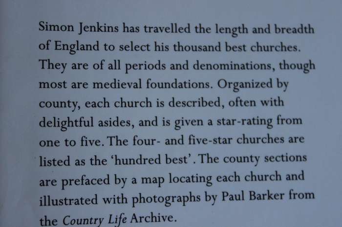 ENGLAND'S THOUSAND BEST CHURCHES  by Simon Jenkins