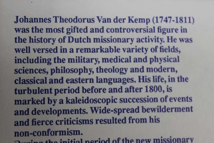 LIFE AND WORK OF DR J. T. H. VAN DER KEMP 1747 - 1811  by Ido H. Enklaar