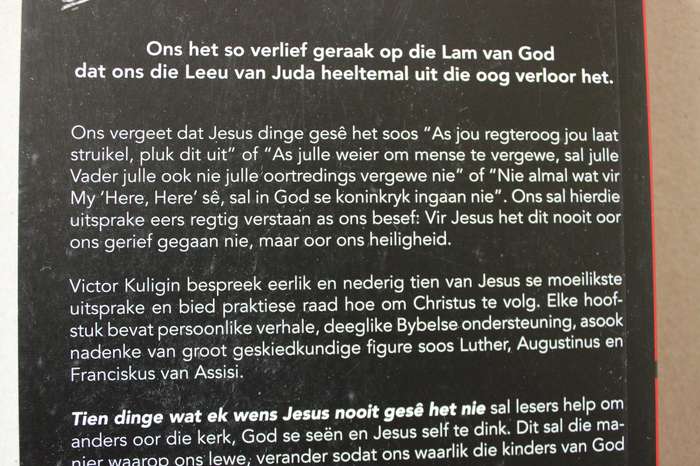 10 DINGE WAT EK WENS JESUS NOOIT GESE HET NIE  deur Victor Kuligin