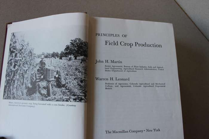 PRINCIPLES OF FIELD CROP PRODUCTION  by John  H. Martin & Warren H Leonard