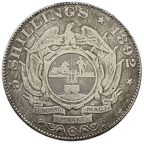 1892 ZAR 5 shillings filler coin