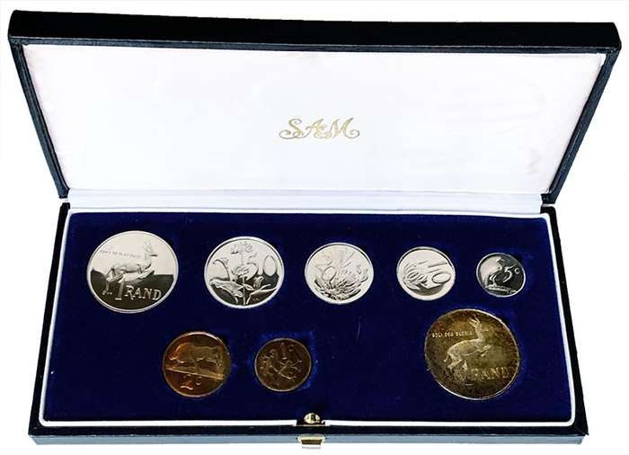 1984 South Africa Short Proof Set in Original SA Mint Box Double One Rand