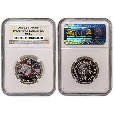 2011 Great Britain Elizabeth II 50p 2012 Summer Olympics London Paralympics Table Tennis