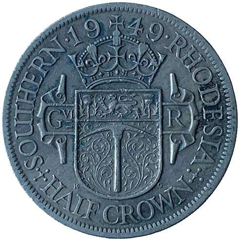 1949 Southern Rhodesia half crown