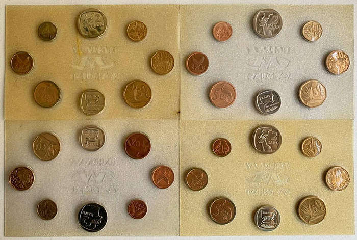1992 South Africa Uncirculated Coin Mint Set X4 As issued by The South African Mint