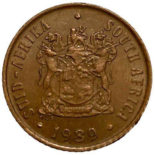 1989 South Africa coat of arms 1c bronze