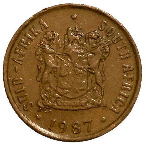 1987 South Africa coat of arms 1c bronze