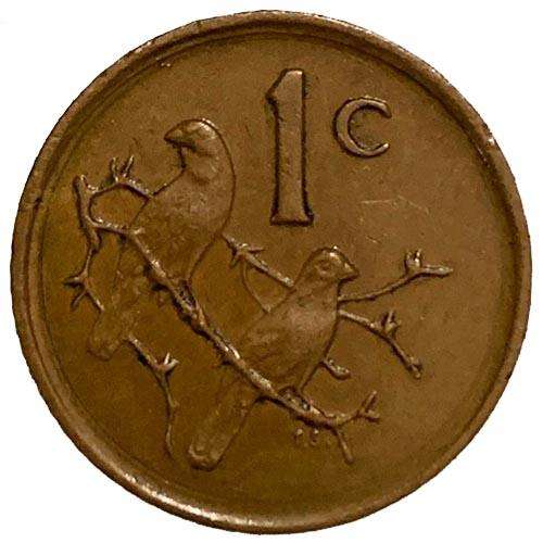 1987 South Africa coat of arms 1c bronze