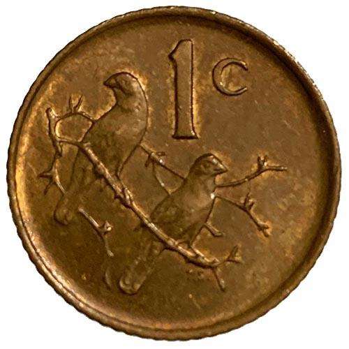 1986 South Africa coat of arms 1c bronze