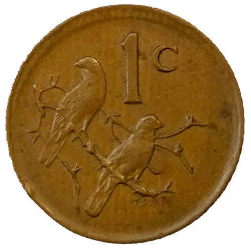 1985 South Africa coat of arms 1c bronze