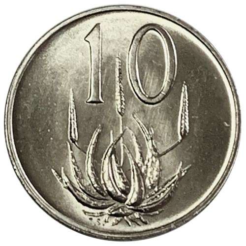 1973 South Africa 10c uncirculated nickel