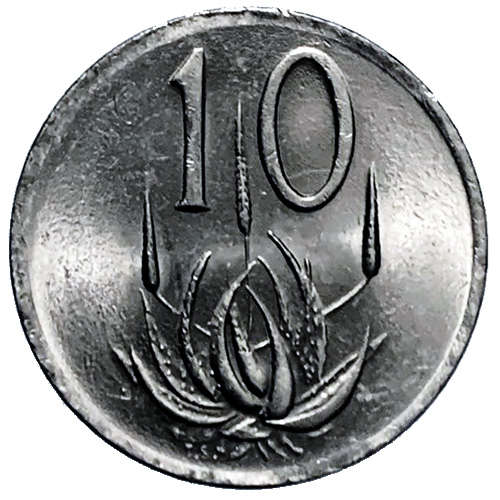 1989 South Africa 10c pure nickel Very Fine