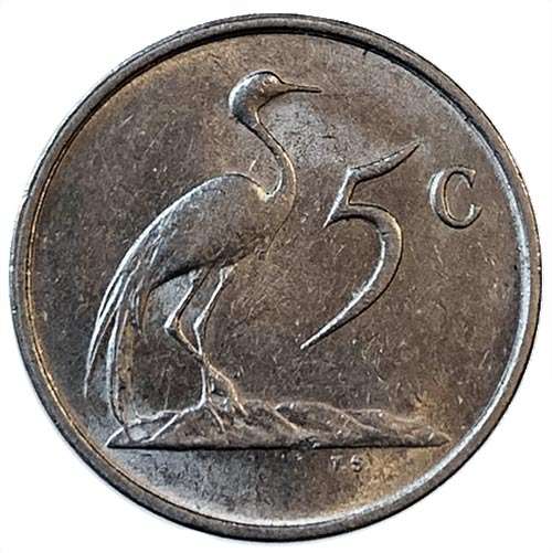 1988 South Africa 5c pure nickel Very Fine