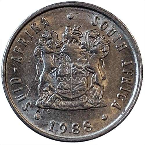 1988 South Africa 5c pure nickel Fine