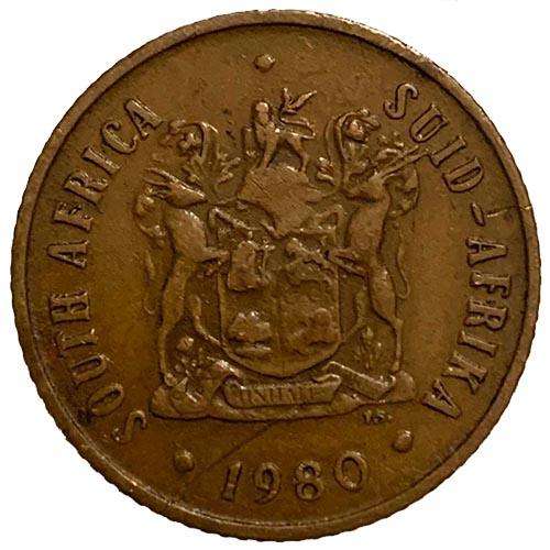 1980 South Africa coat of arms 2c bronze