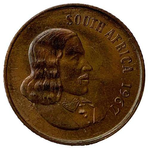 1967 South Africa English 2c uncirculated bronze