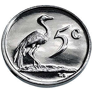 1977 South Africa 5c PROOF nickel