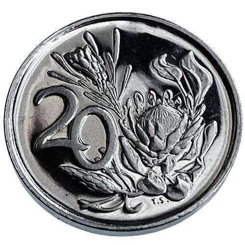 1980 South Africa 20c proof nickel