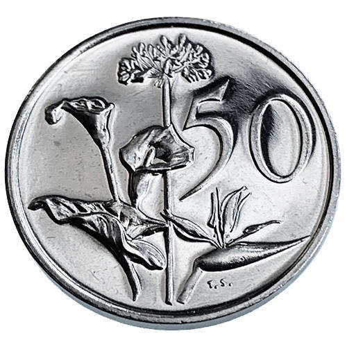 1980 South Africa coat of arms 50c PROOF nickel
