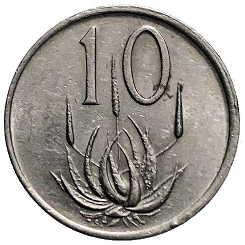 1989 South Africa 10c nickel Fine