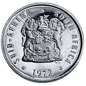 1972 South Africa 5c PROOF nickel