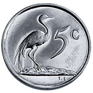 1972 South Africa 5c PROOF nickel