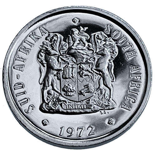 1972 South Africa 20c proof nickel