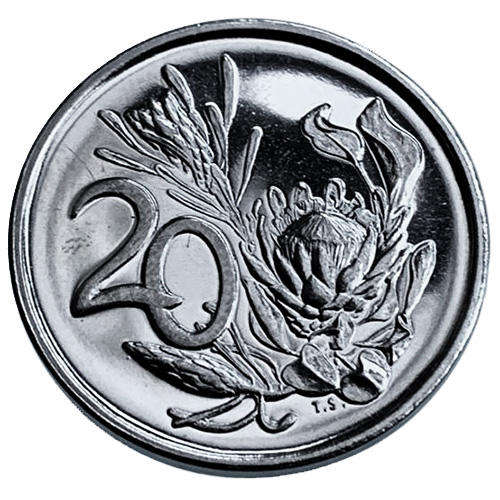 1972 South Africa 20c proof nickel