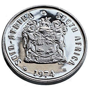 1974 South Africa 5c PROOF nickel