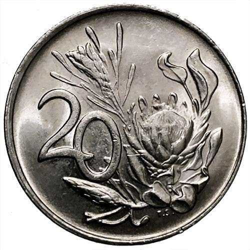 1989 South Africa 20c XF