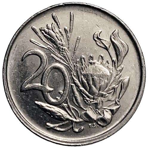 1988 South Africa 20c pure nickel Very Fine