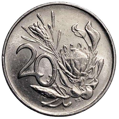 1987 South Africa 20c pure nickel Very Fine