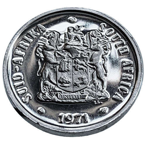 1971 South Africa 20c proof nickel
