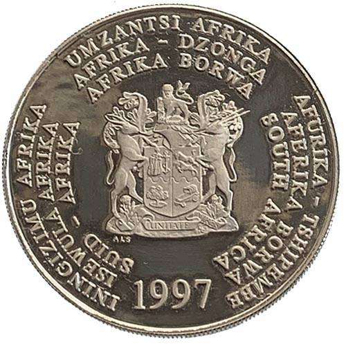 1997  South Africa 2 Rand Knysna Seahorse 1oz silver proof