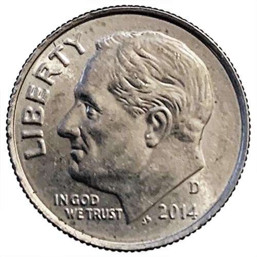2014 USA 1 Roosevelt Dime D 17,9mm copper-nickel clad