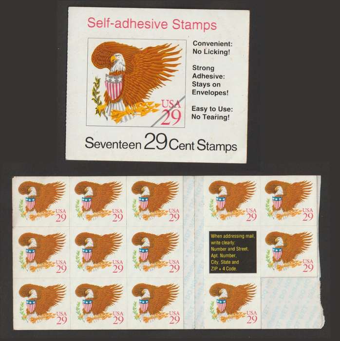13x 29c U.S. Postage Stamp Part Booket Self-Adhesive UMM Stamps (Great Item)