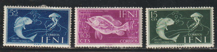 Ifni Part Set Stamp Day Fish 1953