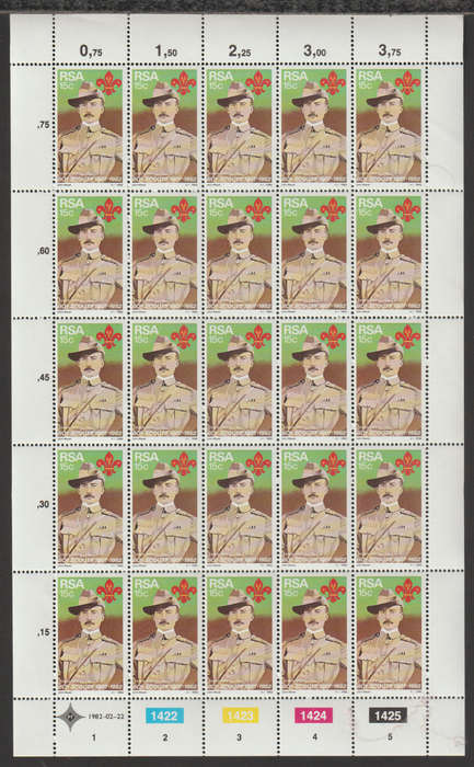South Africa UMM Fullsheet The 75th Anniversary of Boy Scout Movement 1982