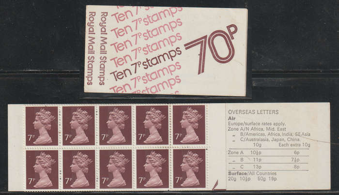 Royal Mail Stamp UMM Booklet Overseas Letters