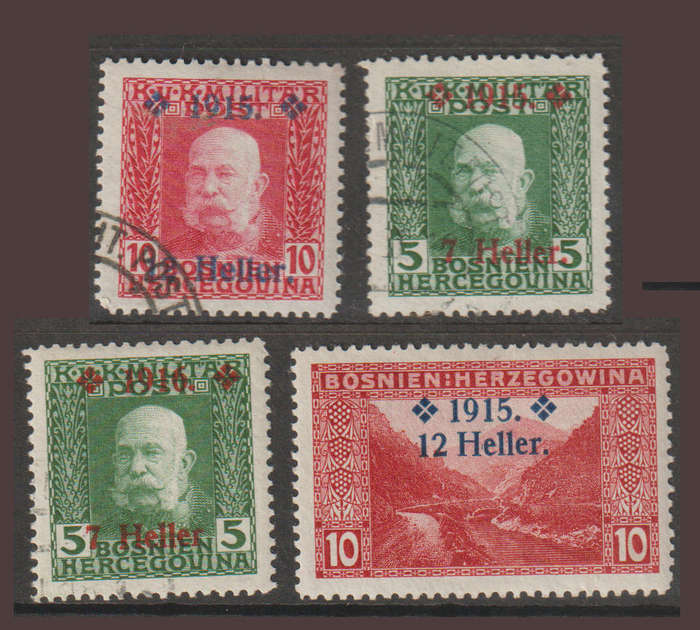 Bosnia Herzegovina Surcharged and Overprinted 1915 CV R165