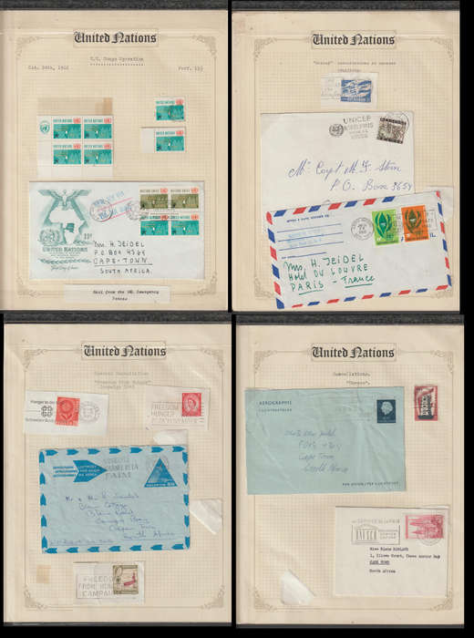United Nations Selection of FDC`s ,Blocks and More