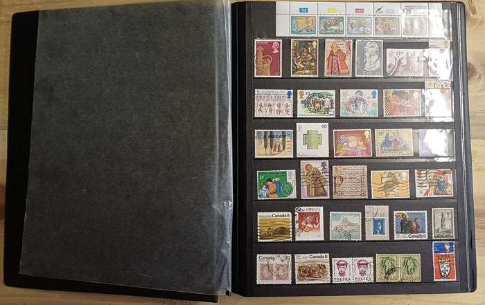 Second Hand Album Mix World Stamps Mostly Great Britain (Not Checked)