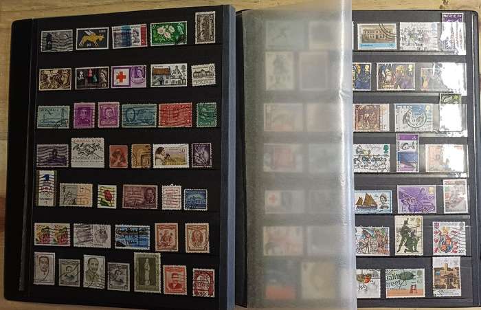 Second Hand Album Mix World Stamps Mostly Great Britain (Not Checked)