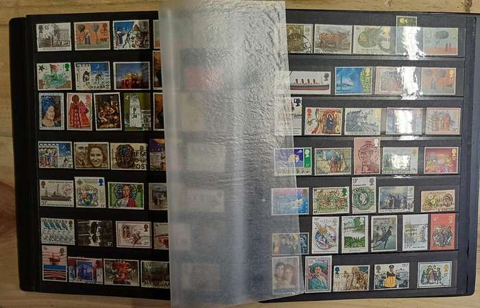 Second Hand Album Mix World Stamps Mostly Great Britain (Not Checked)