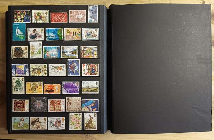Second Hand Album Mix World Stamps Mostly Great Britain (Not Checked)